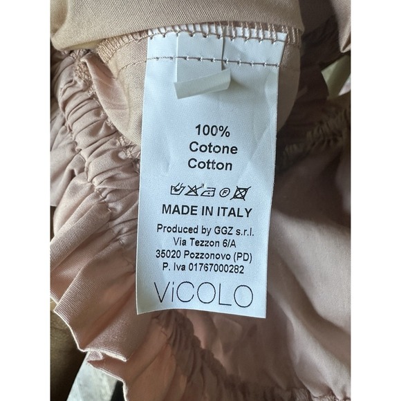 Vicolo Pink Off Shoulder Crop Top Long Sleeve 100% Cotton Made in Italy Size S - Picture 9 of 11